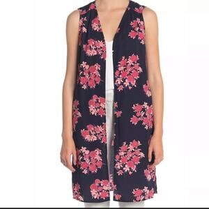 Anthropologie Pleione Open Floral kimono Duster